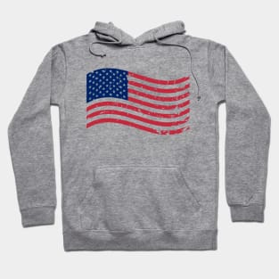 Cool Vintage Distressed USA American Flag Design Hoodie